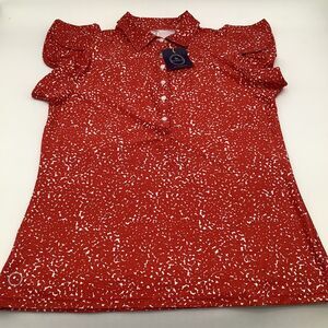 The Bubble Womens‎ Short Sleeve Flutter Tennis Golf Top Red Size Medium NWT